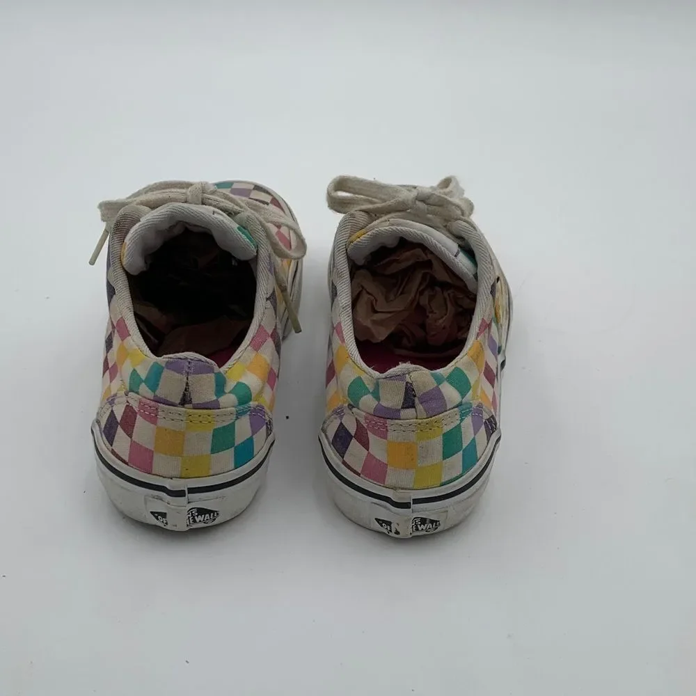 Vans Kids Multicolor Checkered Sneakers little girl size 2